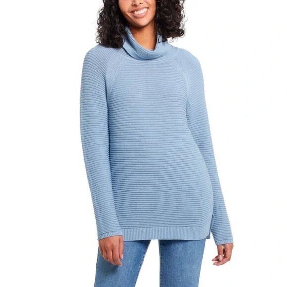 Kenneth Cole Women’s Cowl Neck Light Blue Shaker Knit Sweater Sz XXL💥HostPick💥 - Picture 2 of 6